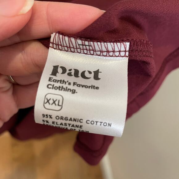 Pact Fit & Flare Midi Dress Deep Rose Organic Cotton Vneck Pockets NWT XXL - Picture 5 of 7